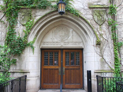 Chicago, Illinois in the United States. Entrance to Northwestern University - School of La