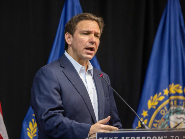 Republican presidential candidate Florida Gov. Ron DeSantis delivers remarks during his "O