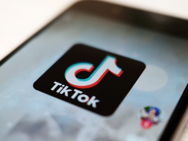 FILE - This Monday, Sept. 28, 2020, file photo, shows as logo of a smartphone app TikTok o