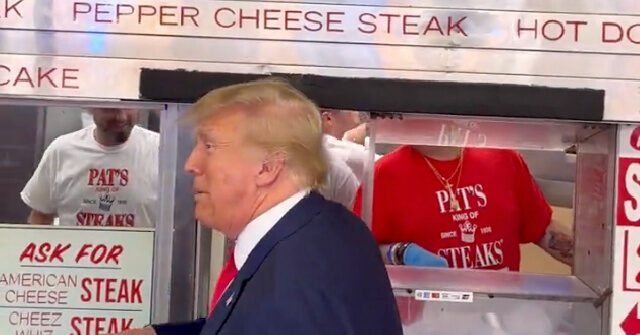 Donald Trump Greets Supporters at Pat’s King of Steaks in Philadelphia 