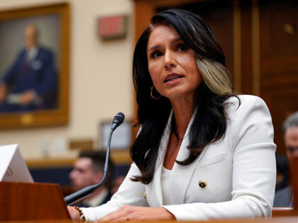 Former Rep. Tulsi Gabbard, D-Hawaii., testifies during a House Judiciary subcommittee hearing on what Republicans say is the politicization of the FBI and Justice Department and attacks on American civil liberties, on Capitol Hill, Thursday, Feb. 9, 2023, in Washington. (AP Photo/Carolyn Kaster)