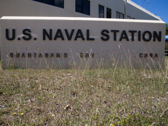 In this photo reviewed by U.S. military officials, the U.S. Naval Station headquarters is seen, Tuesday, April 16, 2019, in Guantanamo Bay Naval Base, Cuba. (AP Photo/Alex Brandon)