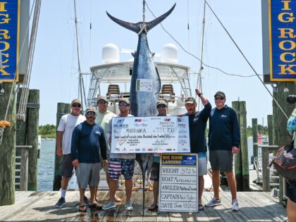 A huge blue marlin fishermen caught was disqualified from a tournament in North Carolina because it appeared to be mutilated.