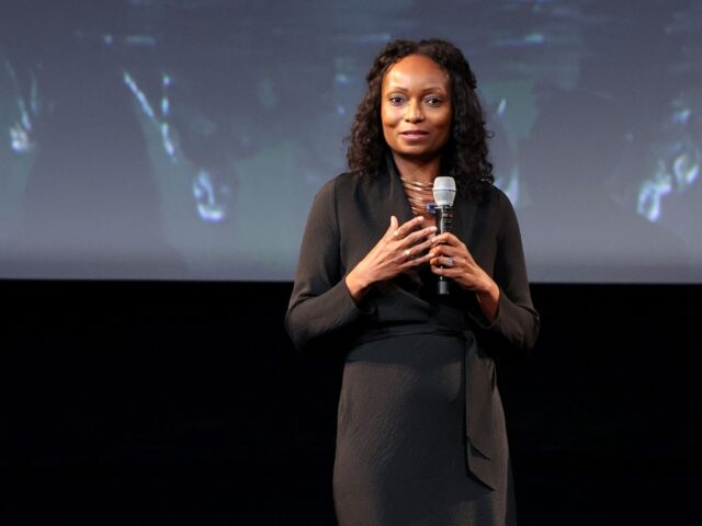 LOS ANGELES, CALIFORNIA - NOVEMBER 09: Latondra Newton speaks onstage during the Black Pan