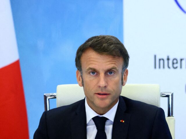 French President Emmanuel Macron addresses a intermninisterial crisis unit (Cellule interm