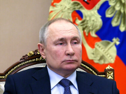 Russian President Vladimir Putin chairs a Security Council meeting in Moscow, Russia, Frid