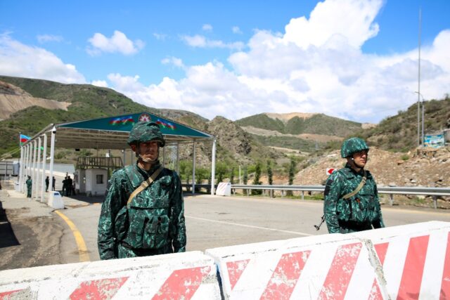 Armenia says traffic is being blocked through the Lachin corridor -- the sole road linking
