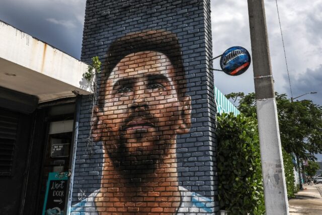 Miami already has a mural of Lionel Messi but fans will need to wait to see the superstar