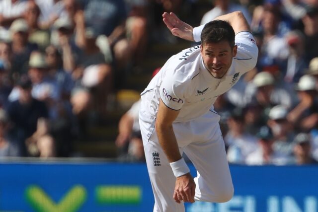'Win the next four': England's James Anderson in action during the first Test
