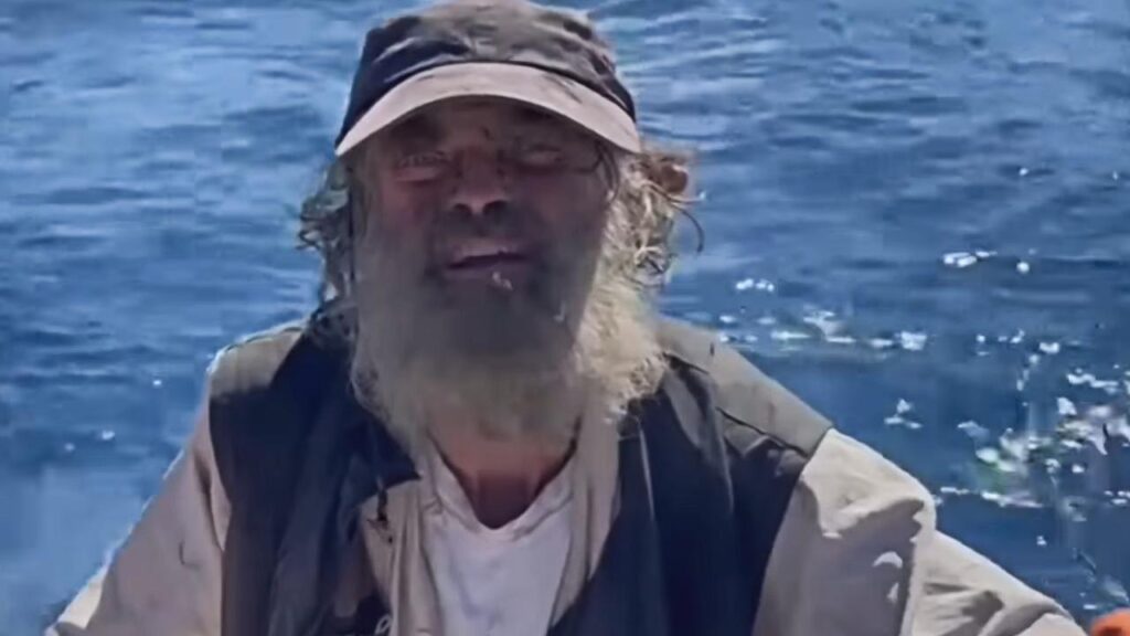 Tim Shaddock survived three months at sea. Picture: Nine News