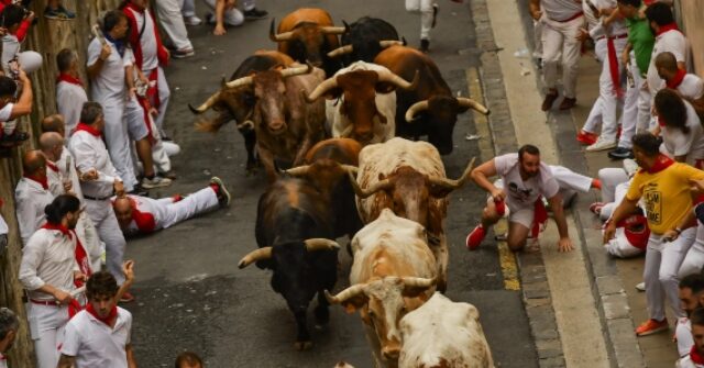 Thousands Take Part in First Running of the Bulls in Spain’s San Fermin Festival