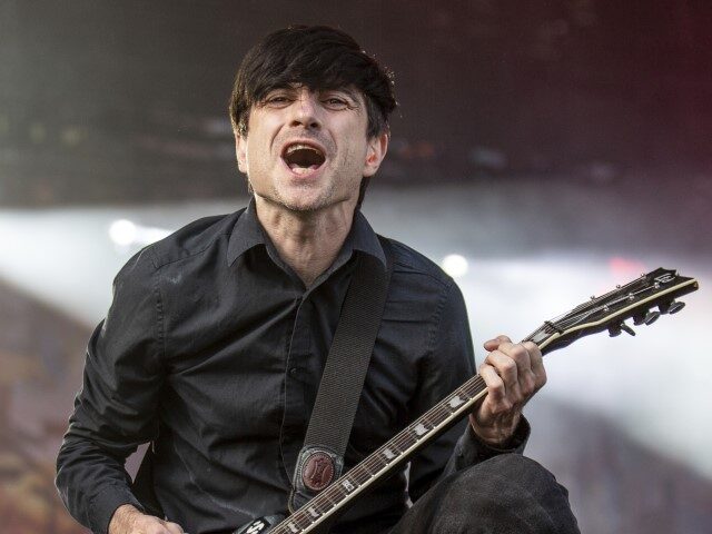 Justin Sane of Anti-Flag performs at the Louder Than Life Music Festival at the Kentucky E