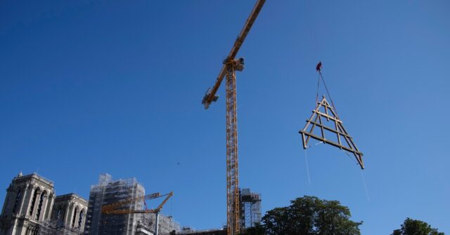 Fire-Ravaged Notre Dame Sees Oak Trusses Hoisted to Replace Roof