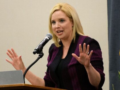 CEDAR RAPIDS, IOWA - MAY 13: Rep. Ashley Hinson (R-IA) speaks during an Iowa GOP reception