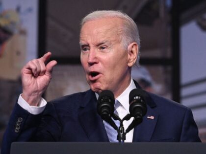US President Joe Biden speaks about the creation of new manufacturing jobs at the Washingt