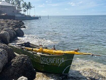 A homemade sailboat lands on Florida Keys with Cuban migrants onboard. (U.S. Border Patrol/Miami Sector)
