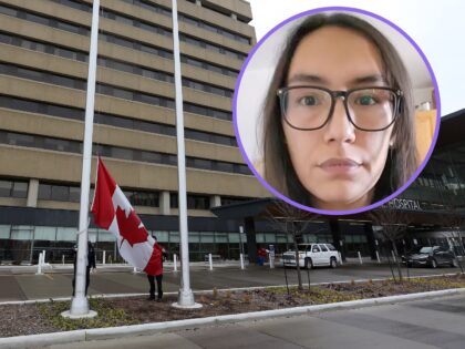 Toronto, ON- January 14 - The flag at Etobicoke General Hospital part of the William Osler Health System is raised to half mast after a staff member passed away due to CIVID-19. Ontario faces stricter restrictions including a stay-at-home order that came into effect at midnight to slow the spread …