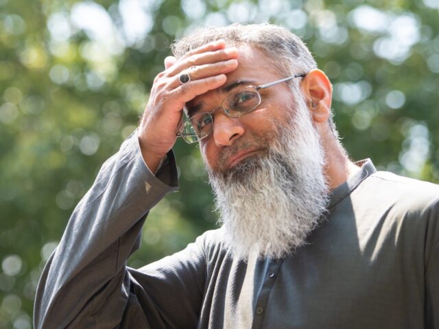 Radical preacher Anjem Choudary speaks to the media in Ilford, east London, after restrict