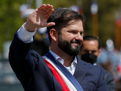 Chile's new President Gabriel Boric leaves the Congress after his inauguration ceremony in Valparaiso, Chile on March 11, 2022. - Leftist former student leader Gabriel Boric sworn in Friday as Chile's youngest-ever president, with plans to turn the country that for decades has served as a neoliberal laboratory into a …
