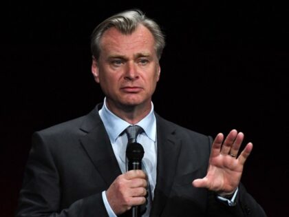 British director Christopher Nolan speaks on stage during Universal Pictures and Focus Features presentation at CinemaCon 2023, the official convention of the National Association of Theatre Owners (NATO), at The Colosseum at Caesars Palace on April 26, 2023 in Las Vegas, Nevada. (Photo by VALERIE MACON / AFP) (Photo by …