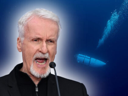 (INSET: James Cameron) An undated photo shows tourist submersible belongs to OceanGate des