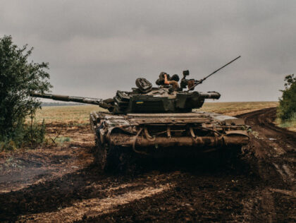 DONBAS, UKRAINE - JUNE 26: Ukrainian soldiers from Tank battalion of the 24th separate mec