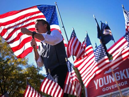 Republican gubernatorial candidate Glenn Youngkin (R-VA) speaks during an Early Vote rally October 19, 2021 in Stafford, Virginia. Youngkin is running against former Virginia Gov. Terry McAuliffe (D-VA). (Photo by Win McNamee/Getty Images)