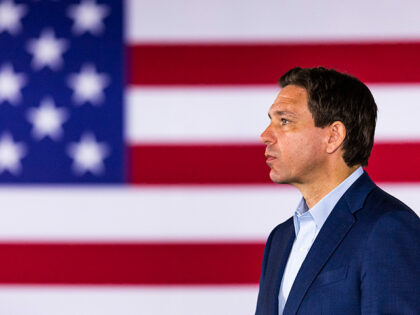 Republican presidential candidate Florida Governor Ron DeSantis speaks during a town hall event at the Alpine Grove Banquet Facility in Hollis, NH on June 27, 2023. (Photo by Adam Glanzman/For The Washington Post via Getty Images)