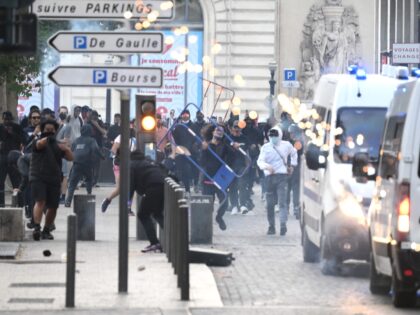 Protesters clash with CRS riot police in Marseille, southern France on June 30, 2023, over the shooting of a teenage driver by French police in a Paris suburb on June 27. The unrest has come in response to the killing of 17-year-old Nahel, whose death has revived longstanding grievances about …