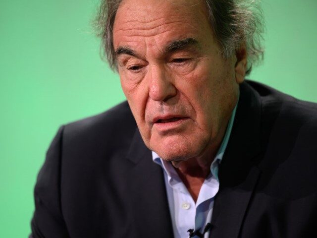 Director Oliver Stone is interviewed on the subject of nuclear energy at the London Tech W
