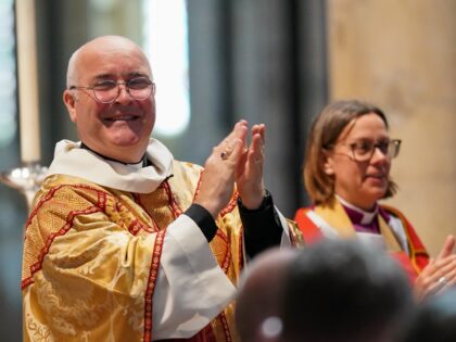 YORK, ENGLAND - JUNE 22: The Most Reverend and Right Honourable Stephen Cottrell, Archbishop of York, presides at the consecration service for three new bishops at York Minster on June 22, 2023 in York, England. The consecration service was held for Reverend Dr Matthew Porter, currently Vicar of St Michael …