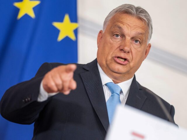 Hungarian Prime Minister Viktor Orban addresses a press conference after the Migration Sum