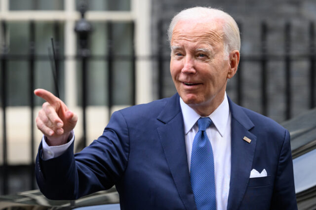 LONDON, ENGLAND - JULY 10: US President Joe Biden departs from 10 Downing Street following