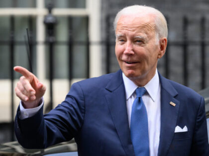 LONDON, ENGLAND - JULY 10: US President Joe Biden departs from 10 Downing Street following a bi-lateral meeting with Britain's Prime Minister Rishi Sunak on July 10, 2023 in London, England. The President is visiting the UK to further strengthen the close relationship between the two nations and to discuss …