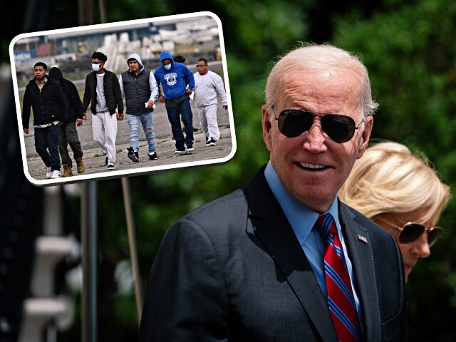 WASHINGTON, DC - JULY 14: US President Joe Biden and First Lady Jill Biden walk to Marine