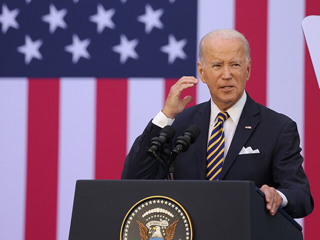 U.S. President Joe Biden speaks to a crowd at Vilnius University on July 12, 2023 in Vilni
