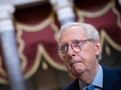 Senate Minority Leader Mitch McConnell (R-KY) walks through Statuary Hall on his way to th