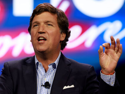 Tucker Carlson speaks at the Turning Point Action conference on July 15, 2023 in West Palm