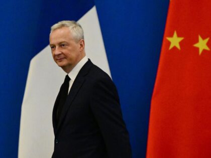 French Minister for the Economy and Finances Bruno Le Maire attends the 9th Chinese-French High-Level Economic and Financial Dialogue at the Diaoyutai State Guesthouse in Beijing on July 29, 2023. (Photo by Pedro PARDO / AFP) (Photo by PEDRO PARDO/AFP via Getty Images)