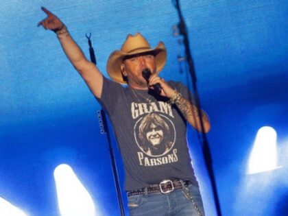 Jason Aldean performs onstage at Country Thunder Wisconsin - Day 3 on July 22, 2023 in Twi