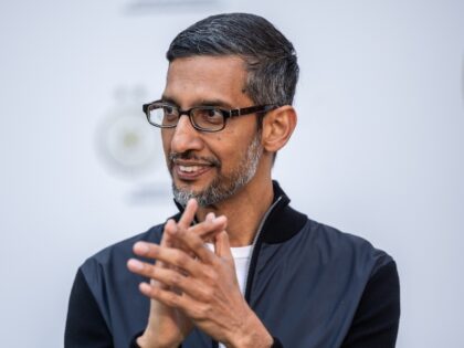 Google CEO Sundar Pichai is happy
