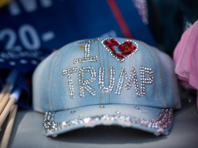 WINSTON SALEM, NC - SEPTEMBER 08: A denim hat expressing love for President Donald Trump s