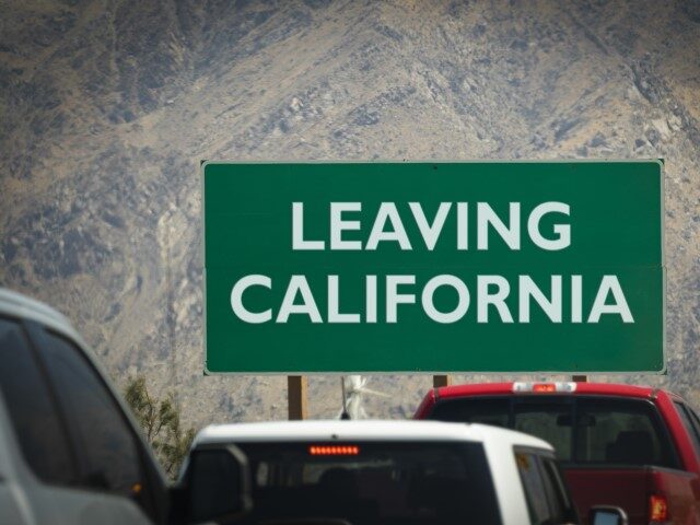 Leaving California road sign