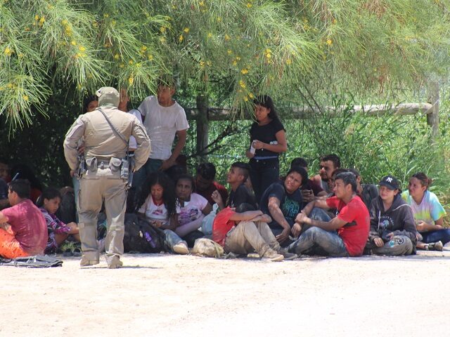 Texas DPS troopers detain a group of migrants near Eagle Pass, Texas. (Randy Clark/Breitba