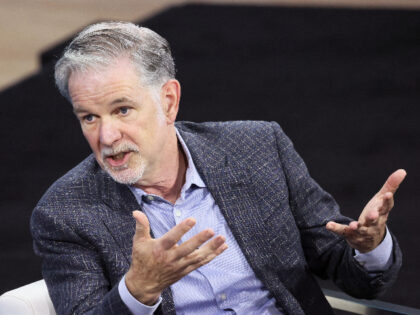 NEW YORK, NEW YORK - NOVEMBER 30: Netflix founder and Co-CEO Reed Hastings speaks during the New York Times DealBook Summit in the Appel Room at the Jazz At Lincoln Center on November 30, 2022 in New York City. The New York Times held its first in-person DealBook Summit since …
