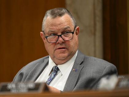 WASHINGTON DC, UNITED STATES - MAY 11: Committee Chairman Senator Jon Tester speaks during the Senate Appropriations Subcommittee on Defense in Washington DC, United States on May 11, 2023. U.S. Secretary of Defense Lloyd Austin, Joint Chiefs of Staff Chairman General Mark Milley and Department of Defense Comptroller Michael McCord …