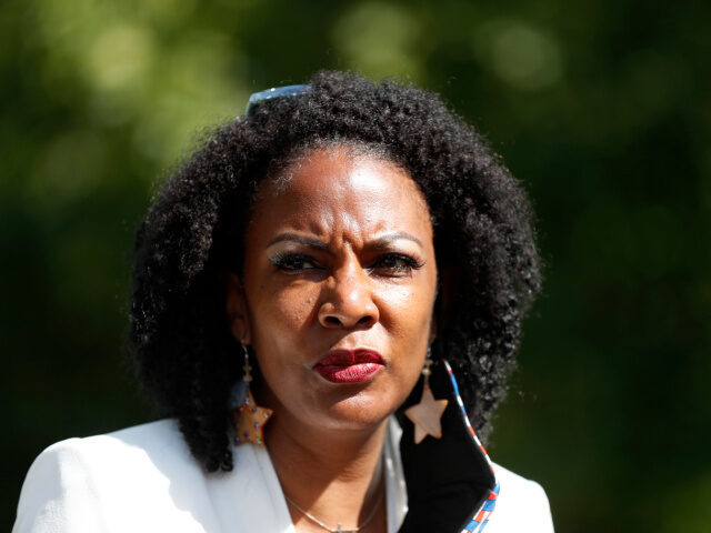 FILE - In this Aug. 5, 2020 file photo, St. Louis Treasurer Tishaura Jones speaks during a news conference in St. Louis. Whichever candidate St. Louis voters pick in Tuesday, April 6, 2021, mayoral election will face daunting tasks, including a declining population and one of the worst murder rates …