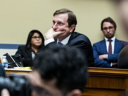 Representative Dan Goldman, a Democrat from New York, center, during a House Oversight and