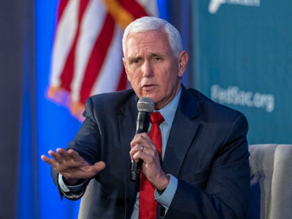 Former Vice President Mike Pence speaks at the Federalist Society Executive Branch Review conferenc