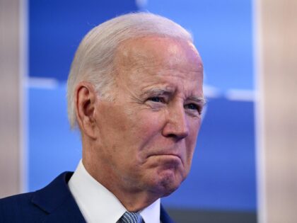 US President Joe Biden reacts during a statement with the NATO Secretary General before th